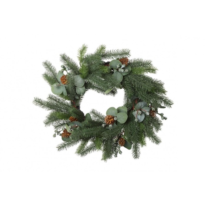 CORONA ARTIFICIALE VERDE PIGNE D.61